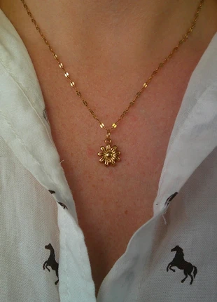 Jolie petite fleur marguerite 🌟 nature 🌟 collier acier inoxydable réglable doré, marque: acier inoxydable, état: Très bon état, 8,00 €, 9,10 € Protection acheteurs (Pro) incluse