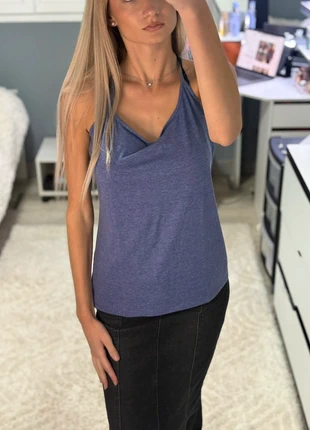 Débardeur bleu col drapé – Primark, brand: Primark, condition: Very good, size: L / 40 / 12, €2.00, €2.80 includes Buyer Protection Pro