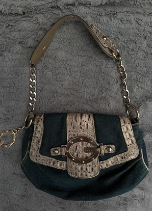 Vintage GUESS Denim & Fox Croc Shoulder Bag, brand: GUESS, condition: Very good, £119.00, £125.65 includes Buyer Protection