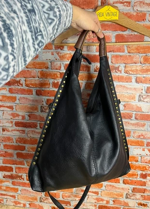 Borsa a spalla con tracolla vintage Y2K hobo bag con borchie in vera pelle, marque: Vintage Dressing, état: Très bon état, 30,00 €, 32,20 € Protection acheteurs (Pro) incluse