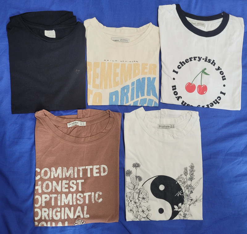 5 camisetas S