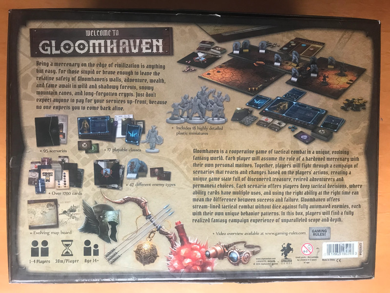 Gloomhaven - Kickstarter First Edition - 2017 + miniatures + wood organizer 2