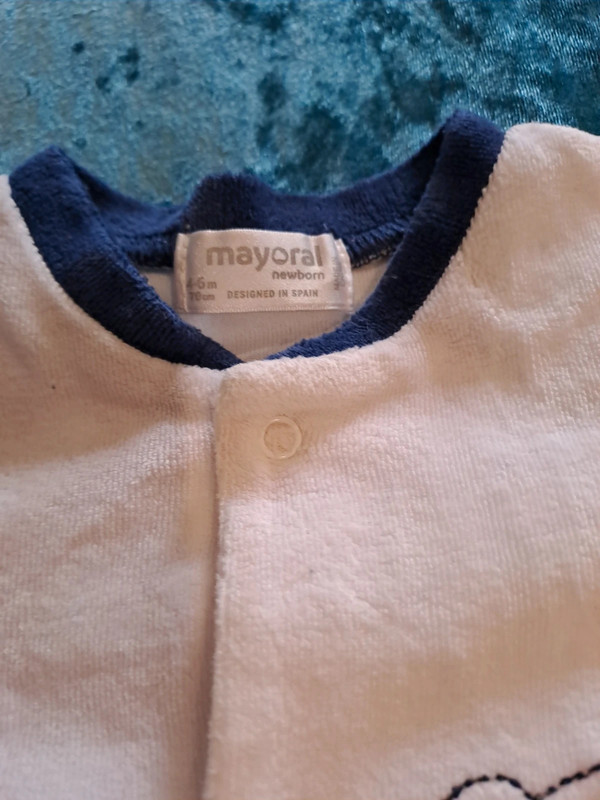 Pijama de veludo newborn branco Mayoral 5