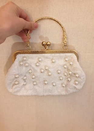 Petite pochette vintage élégante à perles matière satinée, marque: COQUETTE, état: Neuf sans étiquette, 8,00 €, 9,10 € Protection acheteurs incluse