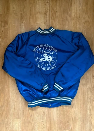 Veste Teddy Americain Compagny Music - Veste Varsity bleue - Taille L, brand: Varsity, condizioni: Ottime, taglia: L, €17.00, €18.55 include la Protezione acquisti