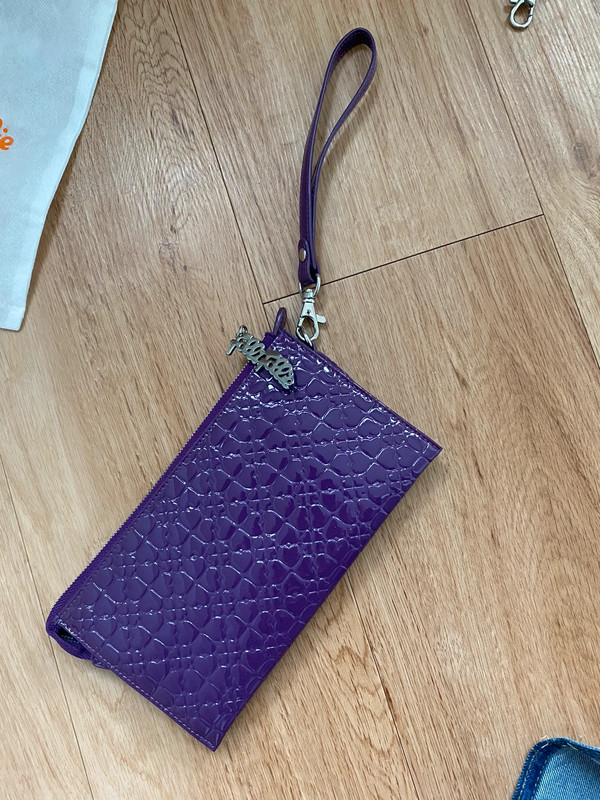 Folli Follie purple patent crossbody bag clutch Vinted