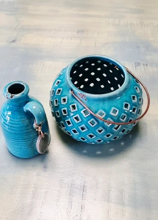 Windlicht en vaasje, merk: Riverdale, staat: Heel goed, € 10,00, € 11,20 inclusief Kopersbescherming