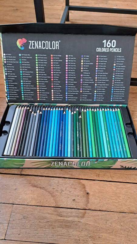 160 Crayons de Couleur (Numérotés) Zenacolor - Rangement Facile