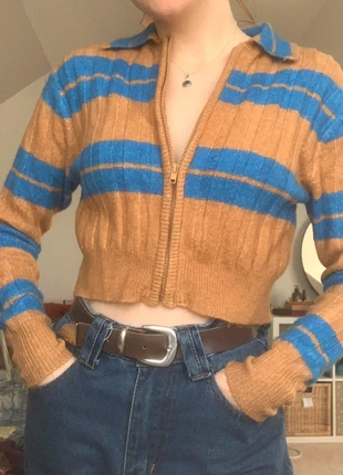 gilet court bleu et marron asos, brand: ASOS, condition: Very good, size: S / 36 / 8, €6.00, €7.00 includes Buyer Protection