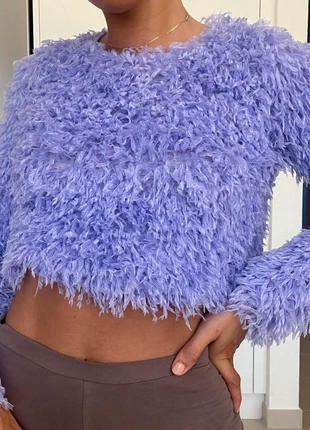 Lavender shaggy crop sweater – Zara, brand: Zara, condizioni: Ottime, taglia: M / IT 42 / EU 38, €13.00, €14.35 include la Protezione acquisti