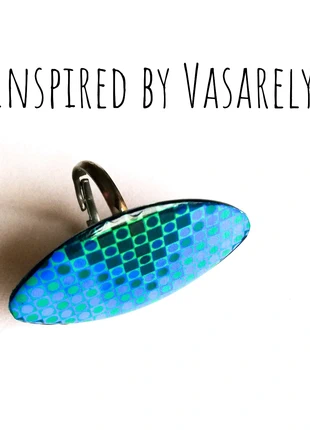 Bague ajustable bleue en résine époxy et acier , marca: Cotabijoux, estado: Nuevo con etiquetas, tamaño: Ajustable, 6,00 €, 7,00 € Protección al comprador incluida