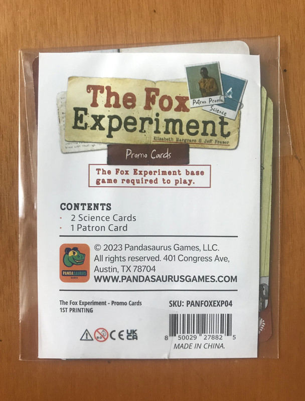 The Fox Experiment + Promo pack - Kickstarter Edition - Pandasaurus - New Nuovo 5