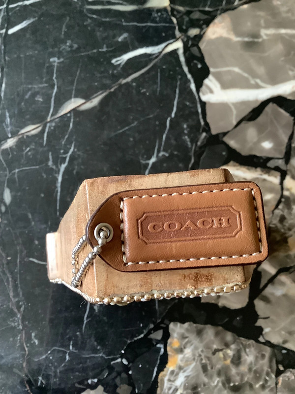 Authentic coach tan leather replacement hang tag 1