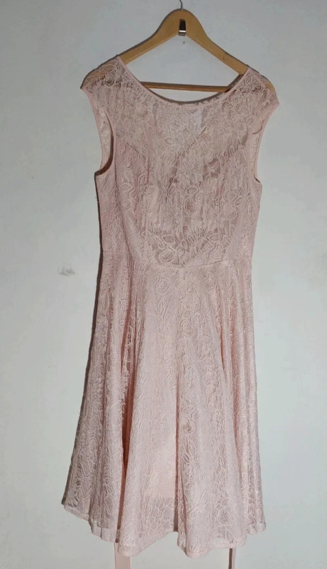 Jacques Vert pink lace dress 14