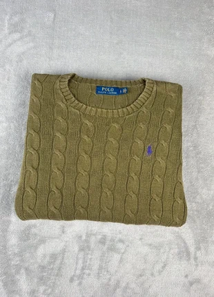 Torsadé Polo Ralph Lauren col ronc | Taille L | Kaki logo violet, marque: Ralph Lauren, état: Très bon état, taille: L, 39,90 €, 42,60 € Protection acheteurs incluse