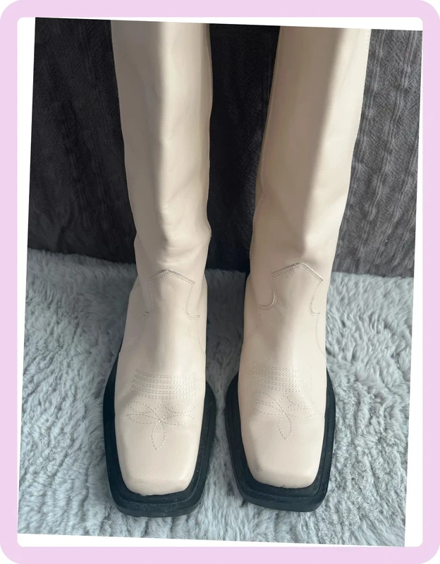 Bottes Hautes Alohas Beige Pointure 35 – Style Cowboy / Santiags – Bon État - photo numéro 2