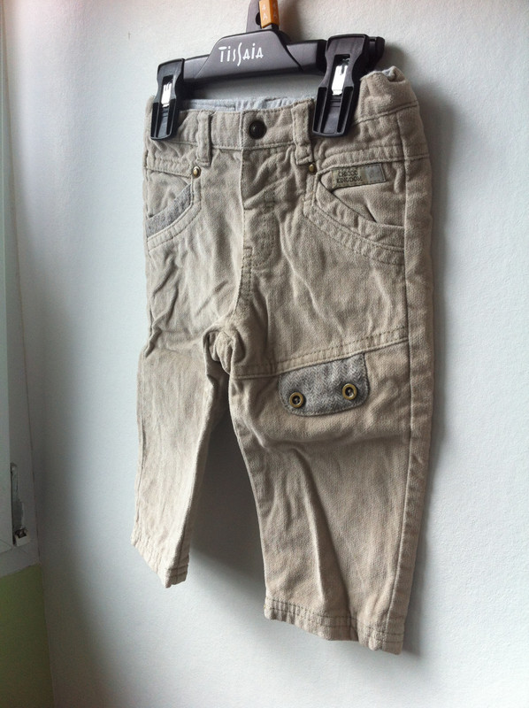 magnifique pantalon velours beige, rare en 9 mois, 68cm 1