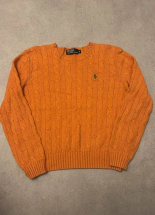Polo Ralph Lauren pull torsadé orange col rond – taille M, marque: Ralph Lauren, état: Bon état, taille: M, 35,00 €, 37,45 € Protection acheteurs incluse