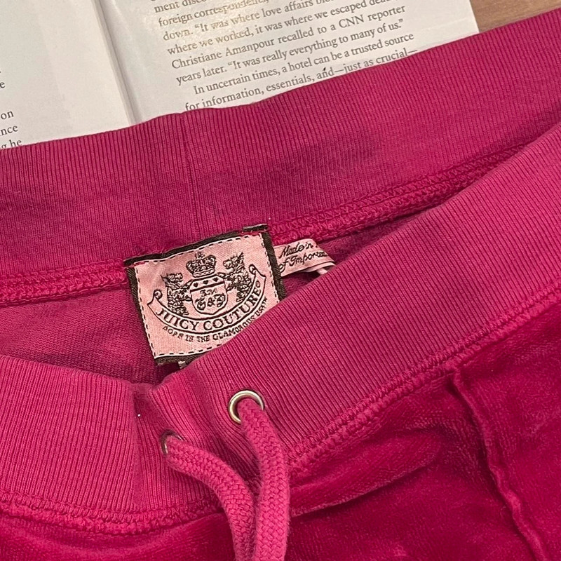 Juicy Couture hot pink wide leg velour track pants from the early 2000s size M 3