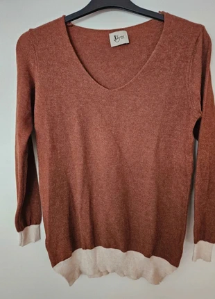 Blouse bicolore pour femme marron et crème, Taille S ,Très bon état, merk: Johanna Paris, staat: Heel goed, maat: S / 36 / 8, € 9,00, € 10,15 inclusief Kopersbescherming