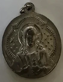 Médaille religieuse ancienne – Sacré-Cœur de Jésus & Vierge Marie – Métal argenté – 2 cm, brand: Sacré-Cœur de Jésus & Vierge Marie, condition: Good, €6.00, €7.00 includes Buyer Protection