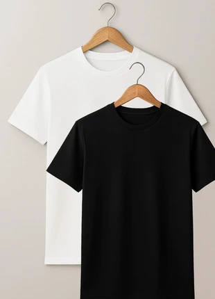 Lot de 2 t shirts noir et blanc 100% coton taille L, marque: NAKAMA, état: Neuf sans étiquette, taille: L / 40 / 12, 17,90 €, 19,50 € Protection acheteurs (Pro) incluse