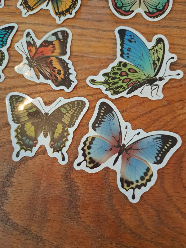 set of colorful butterfly stickers 3
