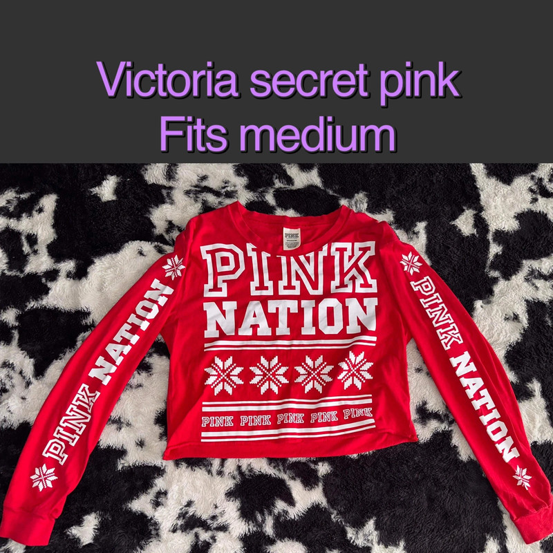 Victoria secret pink long sleeve crop top winter edition 1