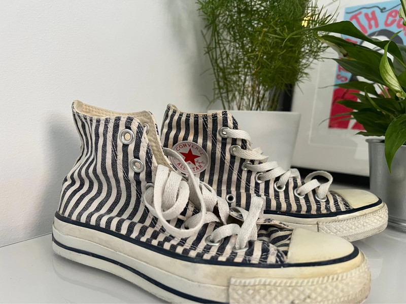 Converse rayas blancas y azules Vinted