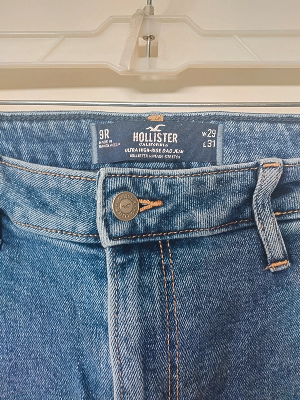 Hollister ultra high rise dad jeans cargo denim pants 3