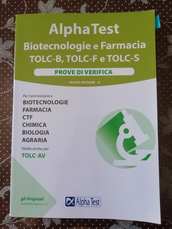 Alpha test Biotecnologie e Farmacia TOLC-B, TOLC-F e  | Book | condition  good