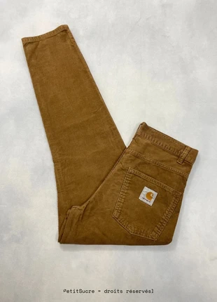 Pantalon Carhartt wip Marron velours côtelés modèle Newel Pant Corduroy Loose - Taille S w28 #1143, marca: Carhartt, estado: Muito bom, tamanho: PT 38 | W28, €49.00, €52.15 inclui Proteção do Comprador Pro