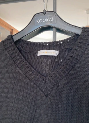 Pull noir court sans manche col V à porter sur une chemise ou un pull en superposition, marca: Cache Cache, estado: Nuevo sin etiquetas, tamaño: S / 36 / 8, 5,00 €, 5,95 € Protección al comprador incluida