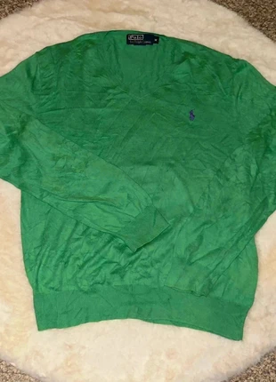Pull léger Ralph Lauren 100% coton Homme vert col en V 🟢, marque: Ralph Lauren, état: Très bon état, taille: M, 24,00 €, 25,90 € Protection acheteurs incluse