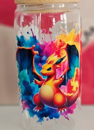 Verre + paille  dracaufeu pokemon, brand: Fait Main, condition: New without tags, €15.00, €16.45 includes Buyer Protection