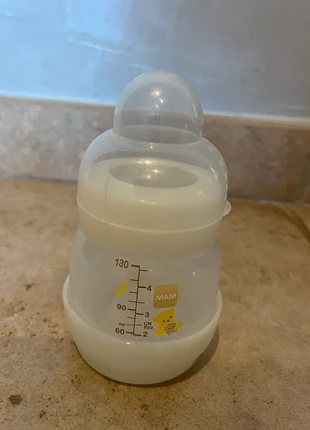 Biberon MAM 130ml, merk: MAM, staat: Nieuw zonder prijskaartje, maat: Pasgeborene, 44 cm, € 1,00, € 1,75 inclusief Kopersbescherming