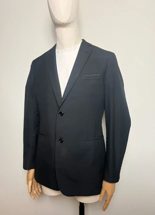 Veste de Costume Sylvio Bossi Vintage 90s/Y2K - Noir Liseré Satiné - T. 52/54, merk: Sylvio Bossi, staat: Heel goed, maat: 52, € 32,00, € 34,30 inclusief Kopersbescherming Pro