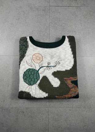 Pull vert à motif fleurs 100% laine fait main col rond Taille M, brand: Vintage Dressing, condizioni: Ottime, taglia: M / IT 42 / EU 38, €30.00, €32.20 include la Protezione acquisti