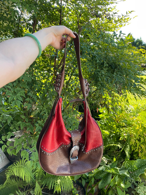 Vintage Wrangler Western Style Leather Shoulder Bag 4