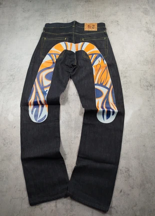 Pantalon de jeans noir vintage Evisu flocage flamme orange et bleu W32 M Homme, marke: Evisu, zustand: Sehr gut, größe: M, 80,00 €, 84,70 € beinhaltet Vinted-Käuferschutz Pro