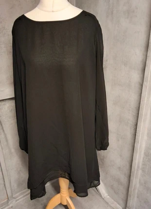 Yours Black Sheer Sleeve Layered Dress – Size 22 – Knee Length Chic, brand: Yours, condition: Very good, size: 5XL / 22, £4.00, £4.90 includes Buyer Protection