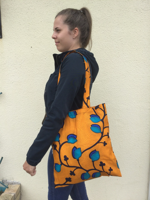 Tote bag cabas sac shopping fourre tout en tissu Wax Neuf