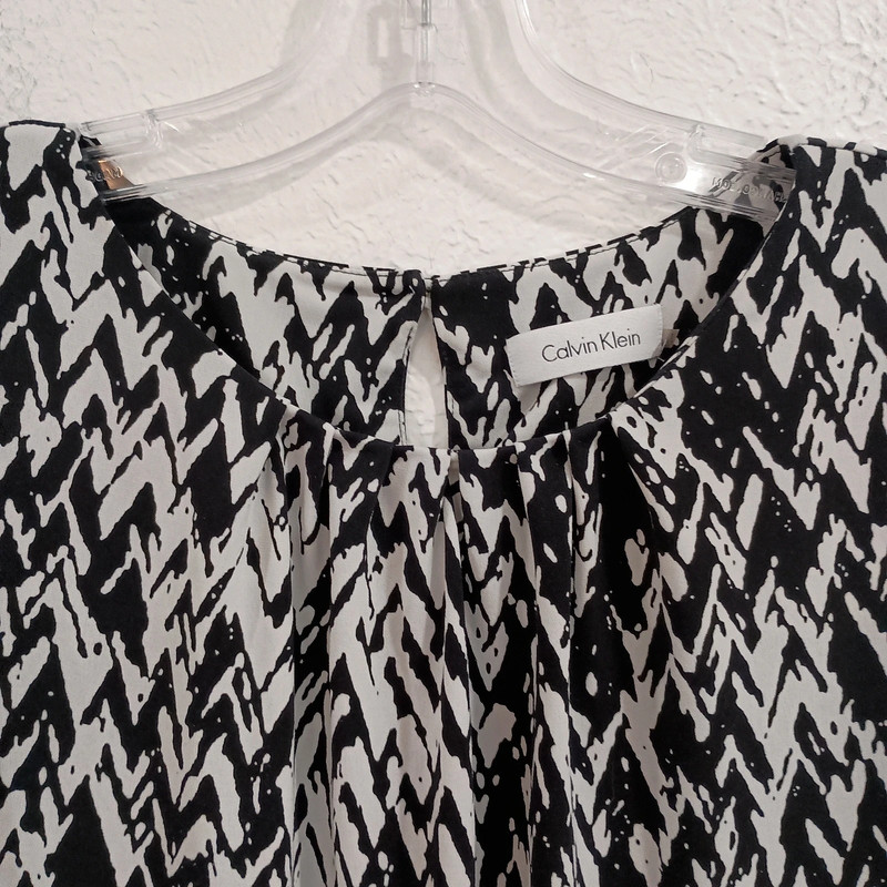 Calvin Klein Black and White Print Blouse 2