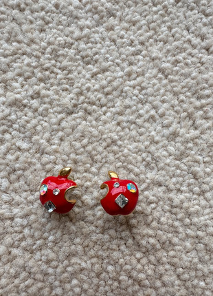 🍎 Red Apple Rhinestone Stud Earrings – Cute & Quirky Y2K Style, condition: Very good, £5.00, £5.95 includes Buyer Protection