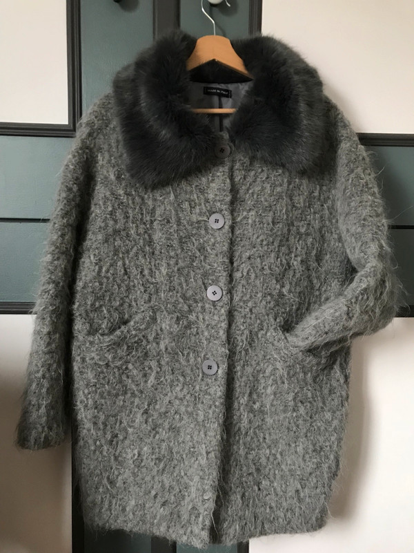 Manteau Leger En Laine Col Fausse Fourrure Vinted