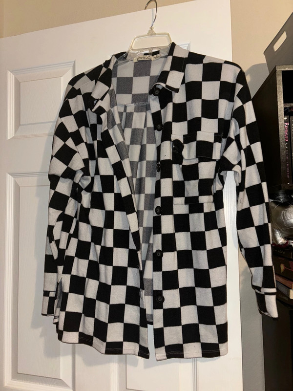 Black/White Checkered Flannel 1