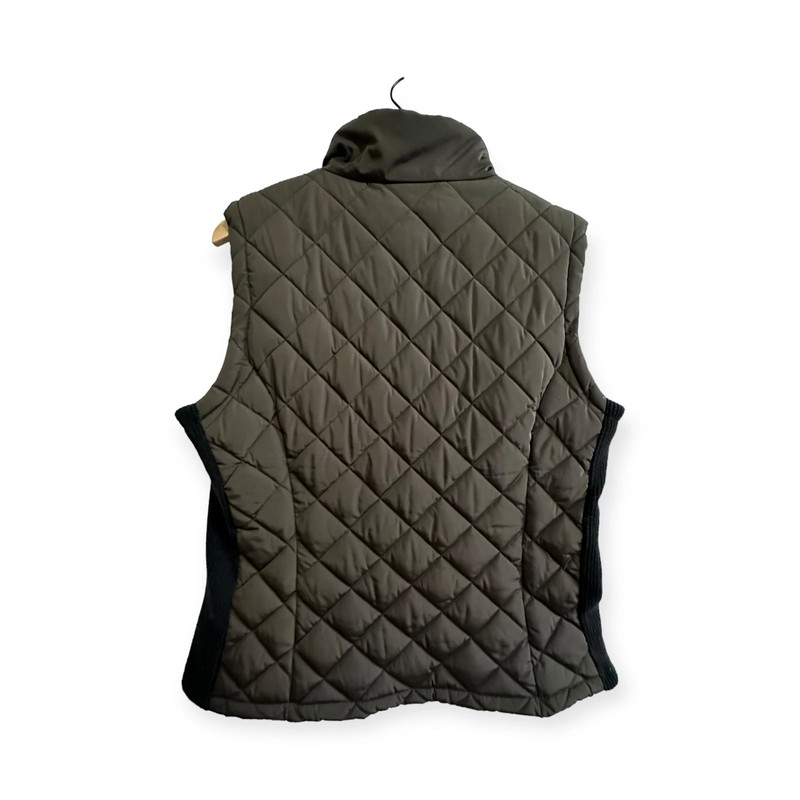 Andrew Marc BrownPuffer Quilted Vest with Black Side Panel,  Size Large 2