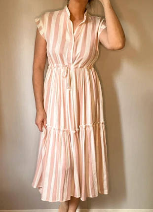 Pink & White Striped Dress - Kilibbi, marca: Kilibbi, estado: Bom, tamanho: L / 40 / 12, €8.50, €9.63 inclui Proteção do Comprador