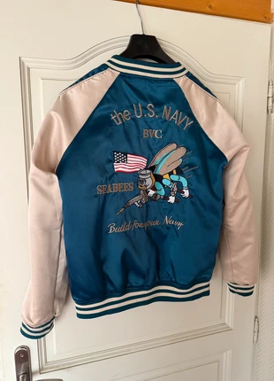 Bombers Universitaire réversible américain US Navy Seabees / Japon - vintage, merk: US, staat: Goed, maat: M, € 120,00, € 126,70 inclusief Kopersbescherming