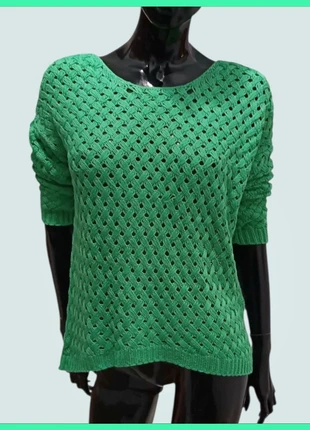 Jersey verde calado boheme textura pull pullover pulóver, marque: Lefties, état: Très bon état, taille: M / 38 / 10, 12,90 €, 14,25 € Protection acheteurs incluse